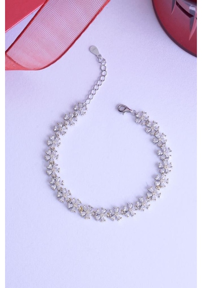 Innuendo Jewelry 925 Ayar Gümüş Sıralı Papatya Bileklik Gümüş