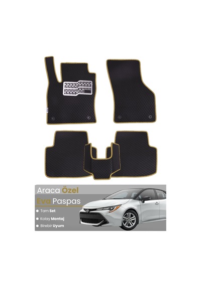 Toyota Corolla Benzinli Hatchback 2019-2025 Uyumlu Eva Paspas Tam Set Oto Paspas 670