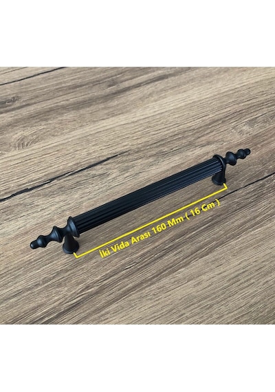 Zend Mat Siyah Mobilya Dolap Mutfak Çekmece Kulpu 160 Mm 5 Adet