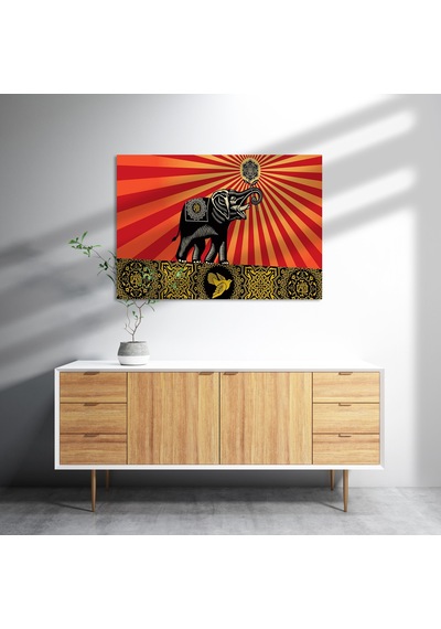 Cakasepetim Fil, Kuş Ve Tribal Desenler Ahşap Mdf Tablo