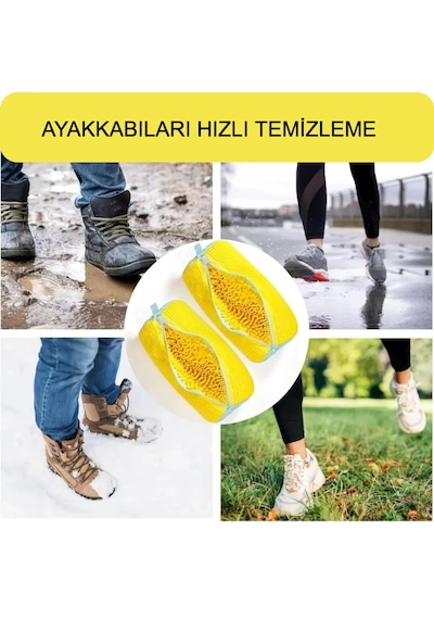 Fermuarlı Çok Amaçlı Yıkama Torbası Ayakkabı, Oyuncak Ve Hassas Kıyafet İçin Çamaşır Makinesi Koruyucu File Sarı