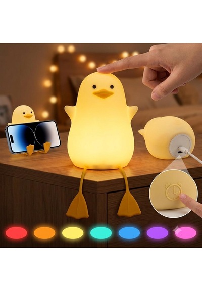 Renkli Usb Şarj Edilebilir Gece Lambası, Silikon, Hediyelik Eşya, Çocuk Gece Lambası Çok Renkli
