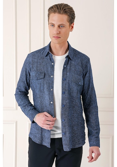 Efor Kapaklı Cep Batik Desenli %100 Pamuk Çıtçıtlı Lacivert Gömlek G 1569 Lacivert Efor Kapaklı Cep Batik Desenli %100 Pamuk Çıtçıtlı Lacivert Gömlek G 1569 Lacivert