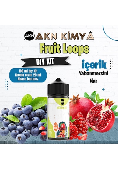 Fruit Loops Dıy Kit Yabanmersini Nar Gıda Aroması %20 Oranda Aroma İçerir Hazır Değildir 100 Ml