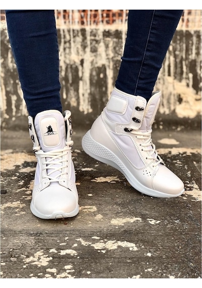 Boa Ba0600 Bağcıklı Beyaz Boksör Unisex Spor Postal Bot