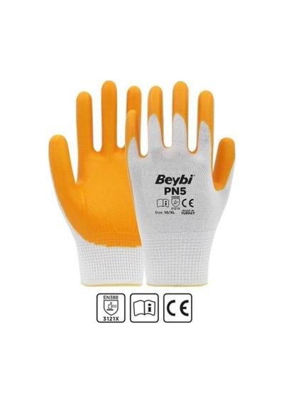 Polyester Örme Pn5 Nitril Iş Eldiveni 1 Çift Gri