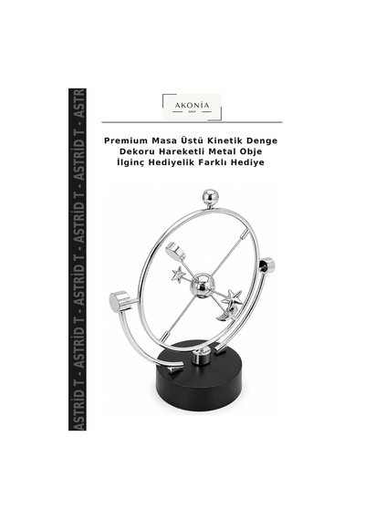 Premium Masa Üstü Kinetik Denge Dekoru Hareketli Metal Obje İlginç Hediyelik Farklı Hediye