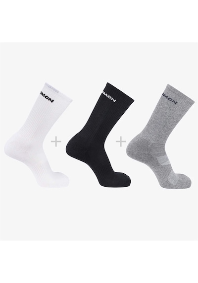 Salomon Crew 3 Pack Çorap Whıte/black/grey Mel 001