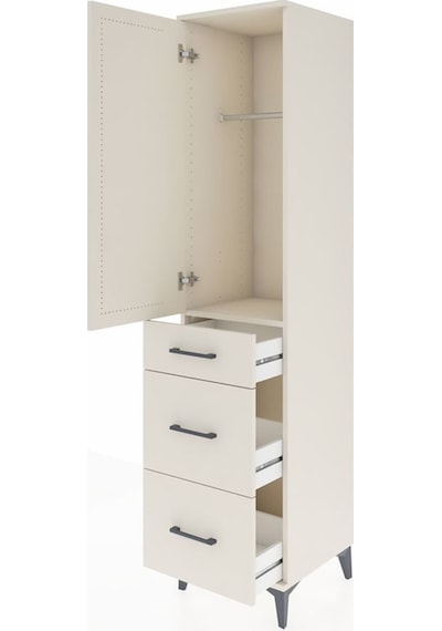 Hyperion Dolap Tek Raflı 3 Çekmeceli Tek Askılı 44x44x195 Aytaşı-aytaşı Aytası