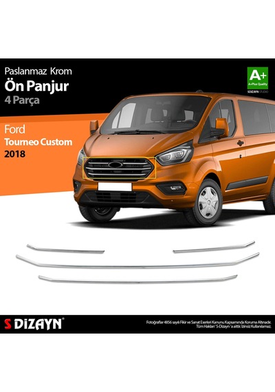 S-Dizayn  Ford Tourneo Custom Krom Ön Panjur 4 Prç 2018 Üzeri