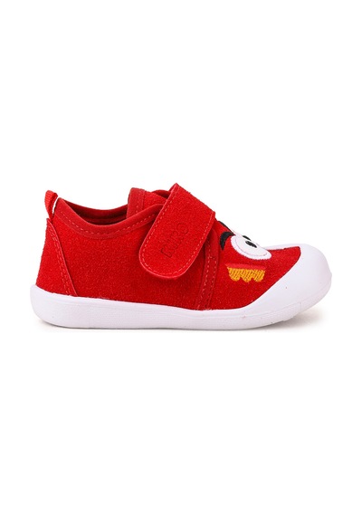 Kiko Kids Cookie Cırtlı Kız Bebek İlk Adım Panduf Ayakkabı Kırmızı