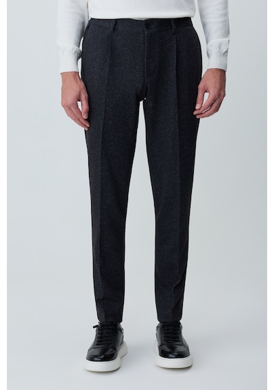 Morven Erkek Siyah Poliviskon Trend Desenli Slim Fit Lastikli Pantolon 27ks003002001 Siyah