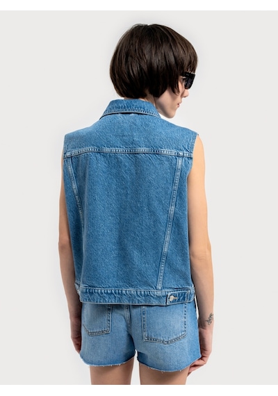 Regular Fit Kadın Yelek Denim