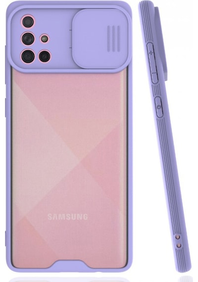 Nettech Samsung Galaxy A71 Uyumlu Platin Kamera Kızaklı Arka