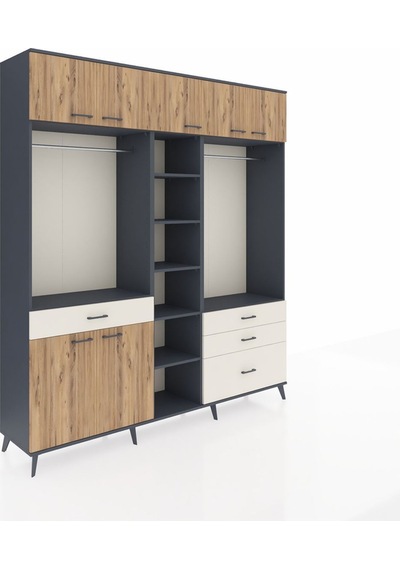 Hyperion Dolap 11 Raflı 4 Çekmeceli 2 Askılı 220x44x243 Antrasit-çam/aytaşı Atlas Çam/aytası Hyperion Dolap 11 Raflı 4 Çekmeceli 2 Askılı 220x44x243 Antrasit-çam/aytaşı Atlas Çam/aytası