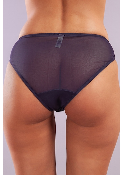 Etiler Collection Golshan Giselle Mini Slip, Kadın Güpürlü Saten Mor Külot Çok Renkli