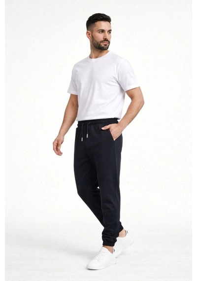 Barlashive Erkek Jogger Eşofman Altı Cepli, Paça Lastikli , Spor Pantolon - Siyah Çok Renkli
