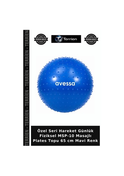 Özel Seri Hareket Günlük Fiziksel Msp-10 Masajlı Plates Topu 65 Cm Mavi Renk