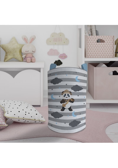 Mekta Home Bebek Ve Çocuk Odası İzci Panda Desenli Oyuncak Sepeti Renkli Çok Renkli