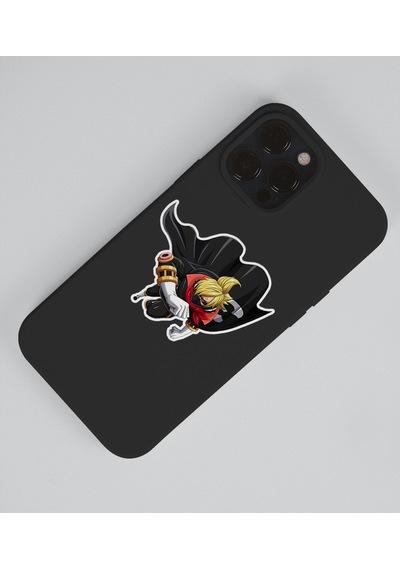 Vinsmoke Sanji - One Piece 2li Sticker Etiket Seti Anime Çıkartmaları - Karabacak Sanji Minithingsart