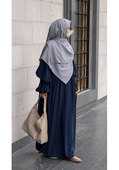 Qalortex Scarf Premium Jakarlı Hüma Büyük Boy Eşarp-füme