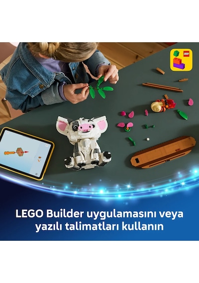 LEGO® | Disney Moana Pua 43292 - 9 Yaş ve Üzeri Çocuklar için Dal ve Çiçek Aksesuarları İçeren Oyuncak Yapım Seti (885 Parça)