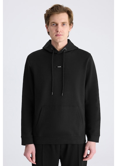 Twn Slim Fit Siyah Düz Örgü Pamuklu Sweatshirt 5ece247020042 Çok Renkli