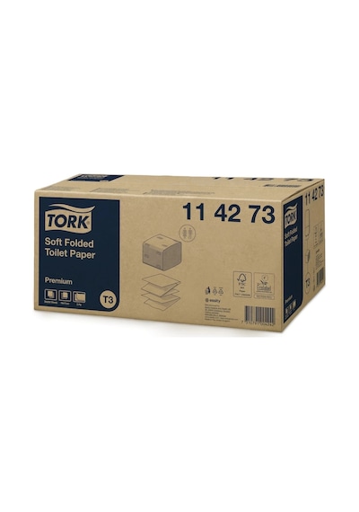 Tork 114273 Katlamalı Premium Tuvalet Kağıdı 2 Katlı 252x30 Yaprak