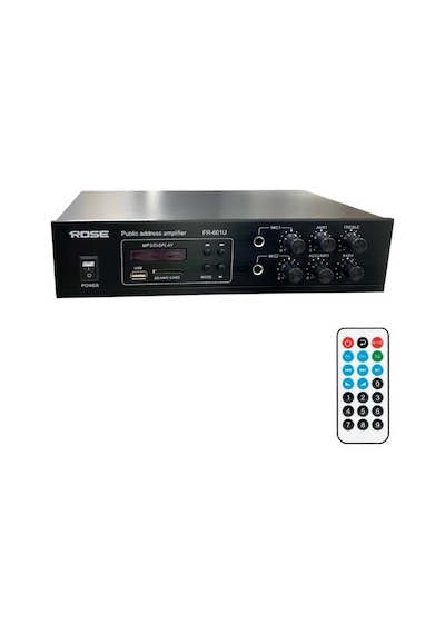 Rose Fr-601u 100 Watt 2 Trafolu Mono Anfi Mp3, Bluetooth, Sd Kart 2 Mikrofon Girişli Kumandalı
