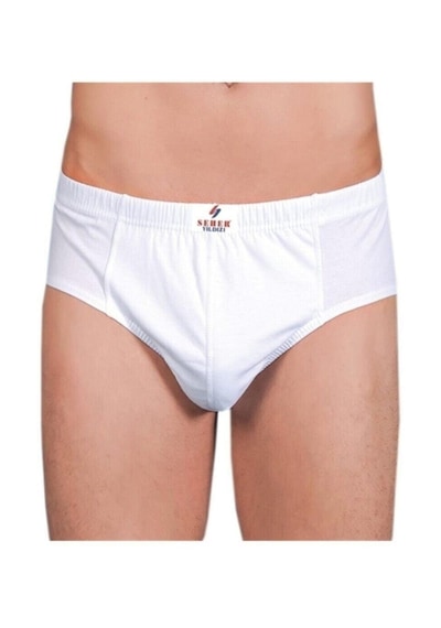 Seher Erkek Yıldızı Beyaz 12'lı Slip Külot 005 Beyaz