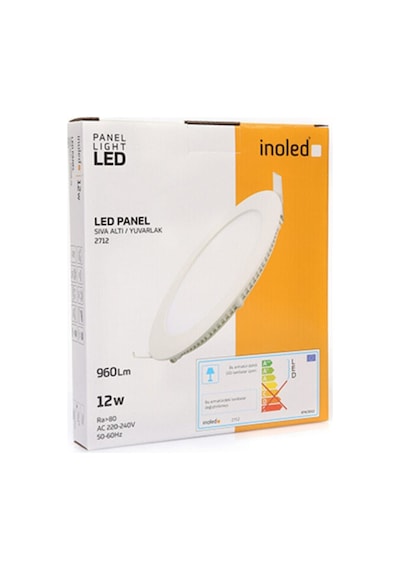 İnoled 12w Yuvarlak Sıva Altı Led Panel Beyaz-6500k