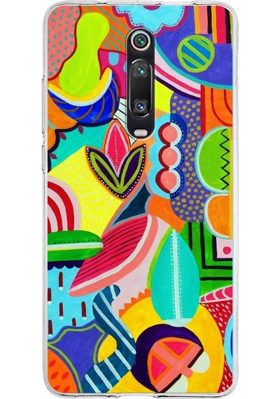 Xiaomi Redmi K20 Pro İle Uyumlu 1mm Slim Fit Retro Renkler 6 Baskılı Şeffaf Kılıf Şeffaf
