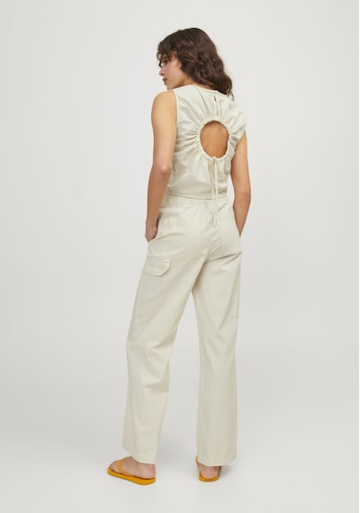 Jack & Jones Kadin Büzgülü Sirt Cut Out Detayli Bluz - Kaia 12253384 Bone White Yeşil