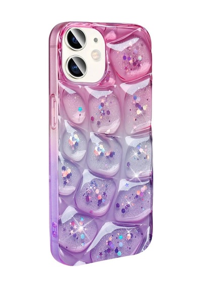Apple Uyumlu iPhone 11 İle 3d Kabartmalı Simli Yumuşak Tam Koruma Telefon Kılıfı Kapak