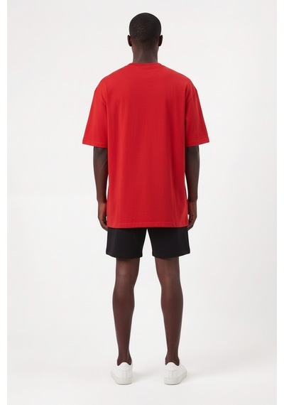 Usa Chicago Jordan Kırmızı Oversize Erkek T-shirt 10792 SİYAH