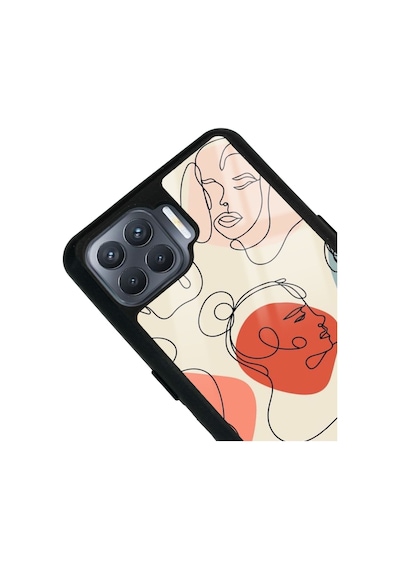 Oppo Reno 4 Lite Nude Maske Tasarımlı Glossy Telefon Kılıfı Siyah