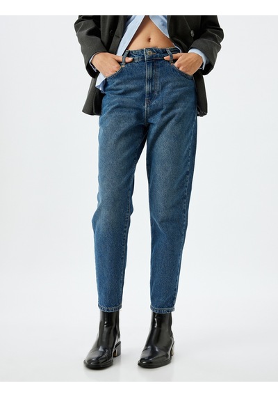 Koton Normal Bel Cepli Düğmeli Pamuklu Mom Fit Kot Pantolon Koyu İndigo 5wal40050md İndigo Koton Normal Bel Cepli Düğmeli Pamuklu Mom Fit Kot Pantolon Koyu İndigo 5wal40050md İndigo