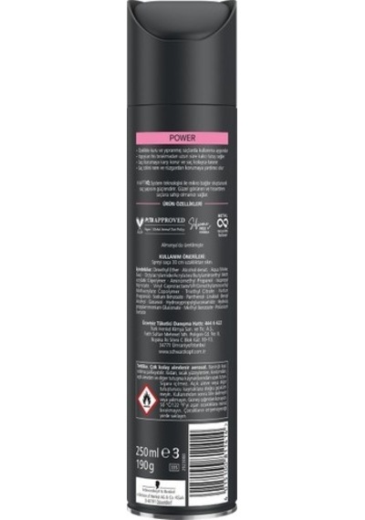 Taft Saç Spreyi Power Kasmır Mega Güçlü 5 250ml