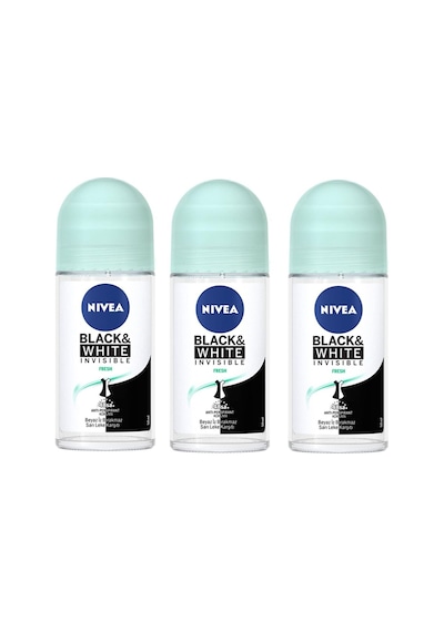 Nivea Invisible Black&White Fresh Kadın Roll-On Deodorant 50 ML x 3 Nivea Invisible Black&White Fresh Kadın Roll-On Deodorant 50 ML x 3