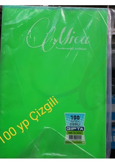 Defter Çizgili 100 Yp 20x28 Cm A 4 Plastik Kapak Gıpta Crome 9 Adetli Paket Çok Renkli