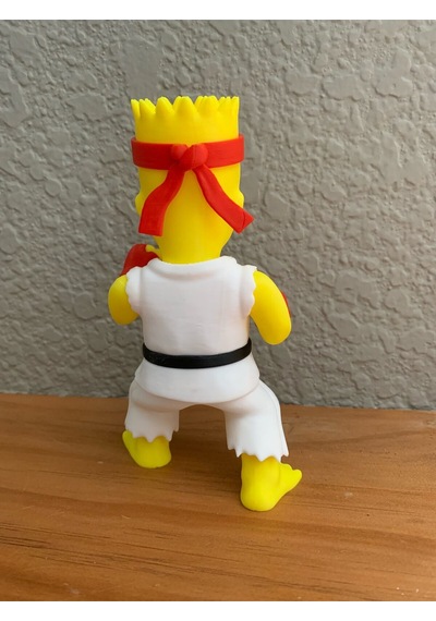 Bart Simpson Karateci Figür Street Fighter Temalı Dekoratif Masaüstü Süs Oyuncak