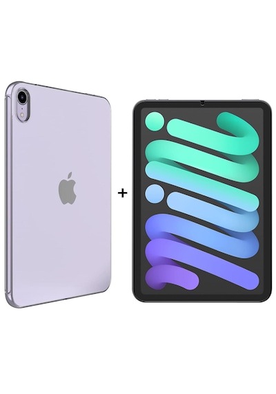 Apple Uyumlu iPad  Mini 6 2021 Ve Mini 7 2024 8.3'' Şeffaf Silikon Kılıf Ve Nano Cam Ekran Koruyucu Arka Kapak