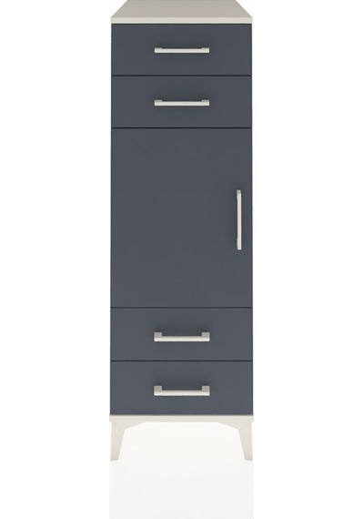 Kronos Dolap 2 Raflı 4 Çekmeceli Tek Kapaklı 44x59x134 Aytaşı-antrasit Aytası