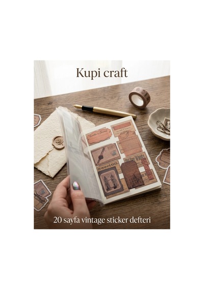 Vintage 20 Sayfa Şeffaf Sticker Defteri Antiquities Principle Ajanda - Scrapbook - Journal - Planner - 926991875 Diğer