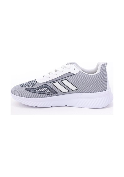 Dijital Baskılı Unisex Gri Sneaker - Beyaz Desenli Günlük Ayakkabı Gri-beyaz
