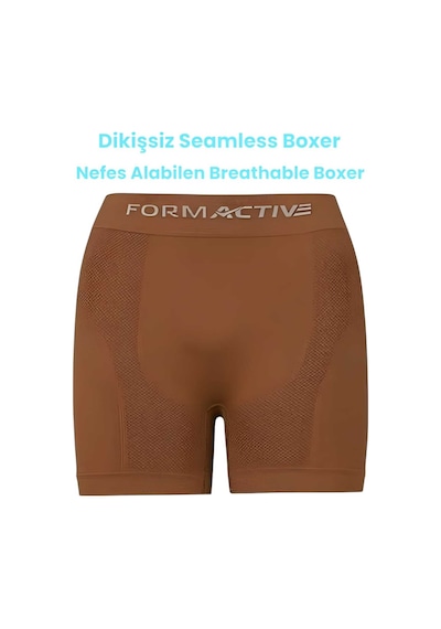 Uniquetrenders Erkek Dikişsiz/seamless Nefes Alabilen Boxer Kahverengi