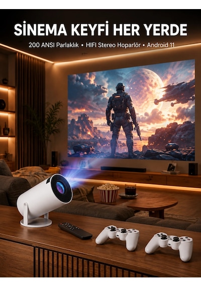 Projeksiyon Cihazı Video Oyun Konsolu 8 Gb Hafıza Lcd Ekran Kumandalı Yeni Nesil 90070524
