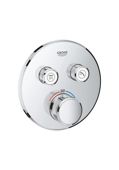 Grohtherm Smartkontrol Ankastre Banyo Bataryası Seti Oval Gagasız Geniş Oval Tepe Duşlu Krom