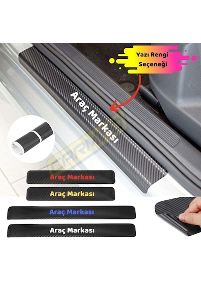 Size Özel Karbon Kapı Eşiği Sticker (4 Adet)