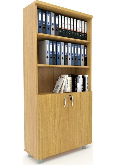 Modüler Dünyası Kapaklı Kitaplık Dosya Dolabı Teak - 80X38X188 Teak